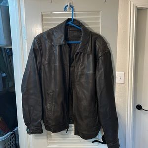 Brown leather jacket